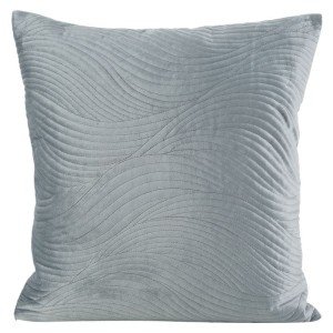 POSZEWKA WZÓR FALE WELUR VELVET 45X45 CM SREBRNA