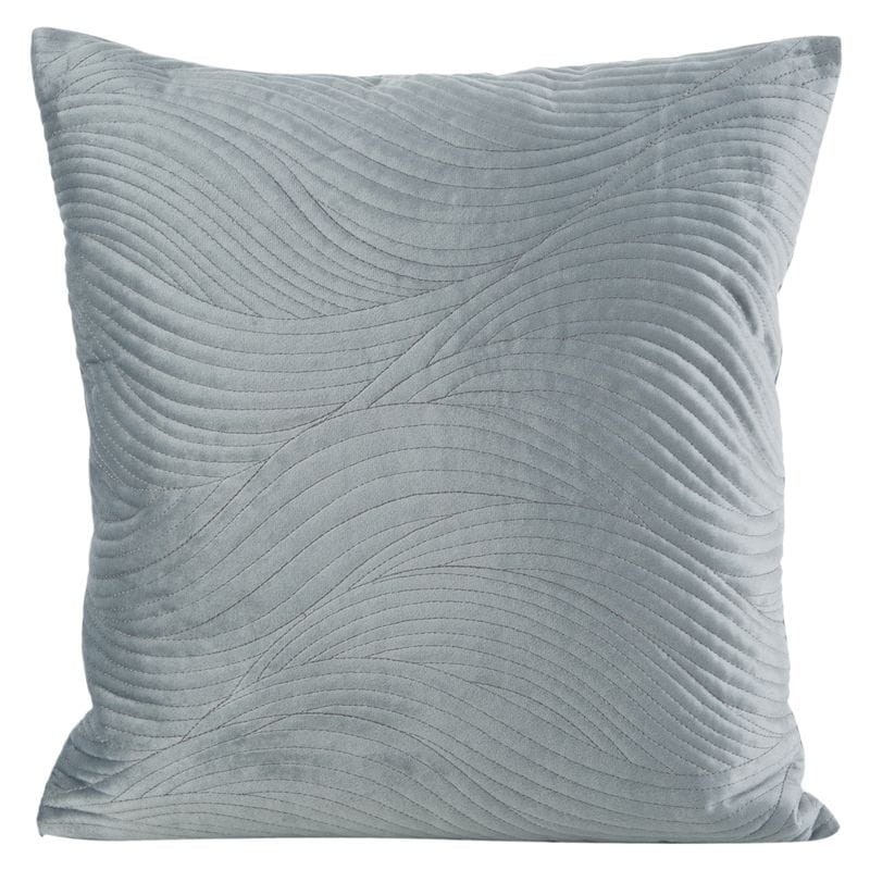 POSZEWKA WZÓR FALE WELUR VELVET 45X45 CM SREBRNA