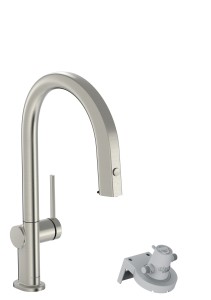Hansgrohe Aqittura M91 FilterSystem 210 1jet z wyciąganą wylewką, Stal Szlachetna
