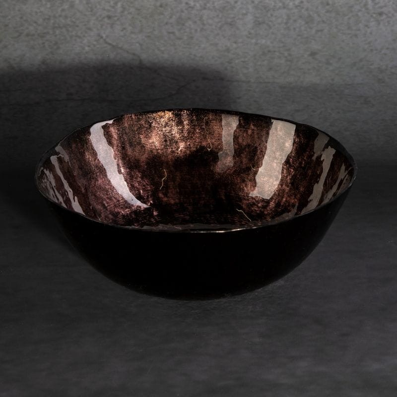SZKLANA MISA DEKORACYJNA MISKA 22X8 CM BRĄZOWA