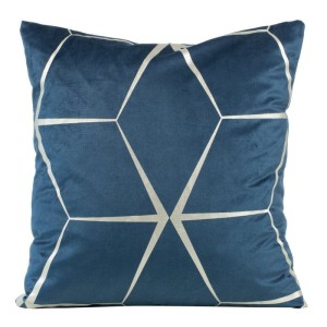POSZEWKA GEOMETRYCZNA WELUR VELVET 45X45 GRANATOWA