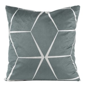 POSZEWKA GEOMETRYCZNA WELUR VELVET 45X45 NIEBIESKA
