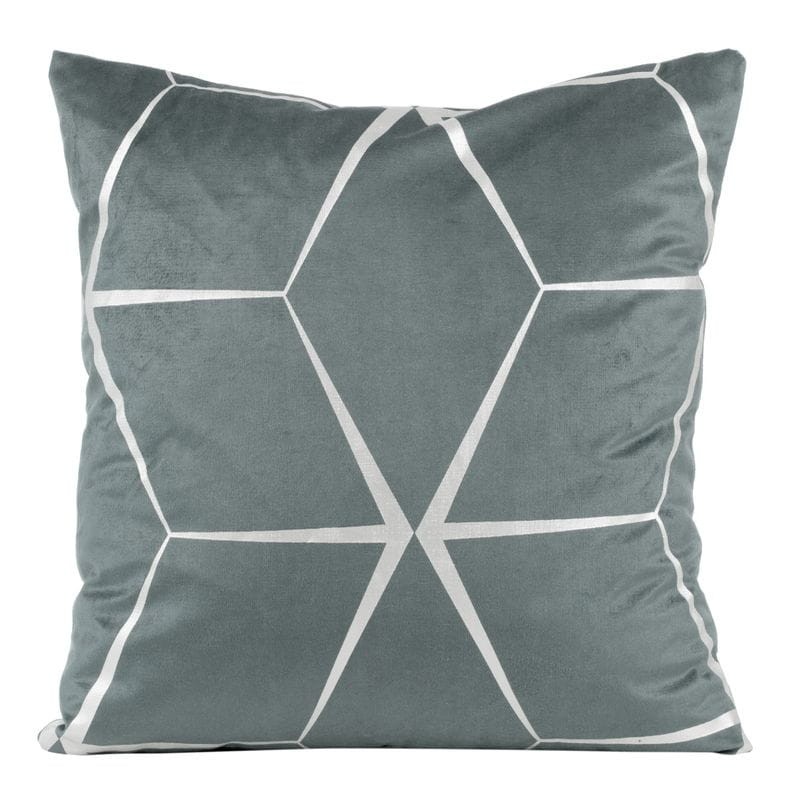 POSZEWKA GEOMETRYCZNA WELUR VELVET 45X45 NIEBIESKA