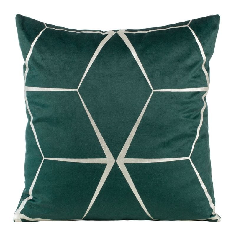 POSZEWKA GEOMETRYCZNA WELUR VELVET 45X45 ZIELONA