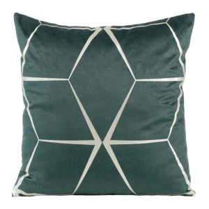 POSZEWKA GEOMETRYCZNA WELUR VELVET 45X45CM MIĘTOWA