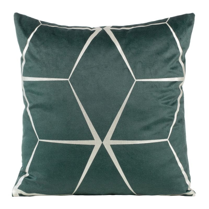 POSZEWKA GEOMETRYCZNA WELUR VELVET 45X45CM MIĘTOWA