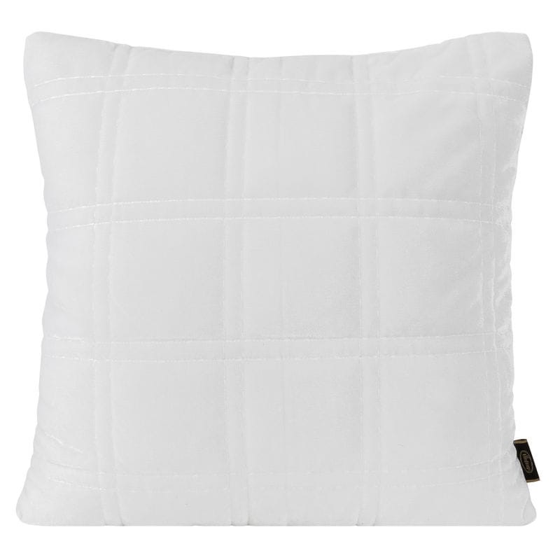 POSZEWKA KWADRATY WELUR VELVET 45X45 CM BIAŁA
