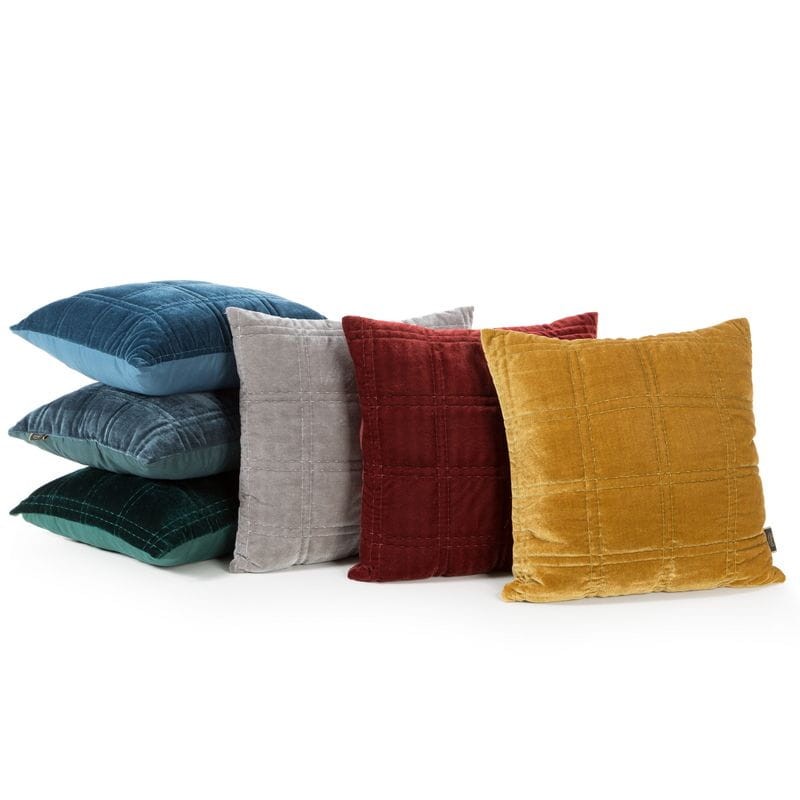 POSZEWKA KWADRATY WELUR VELVET 45X45 CM BIAŁA