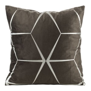 POSZEWKA WELUR VELVET GEOMETRYCZNA 45X45 BRĄZOWA