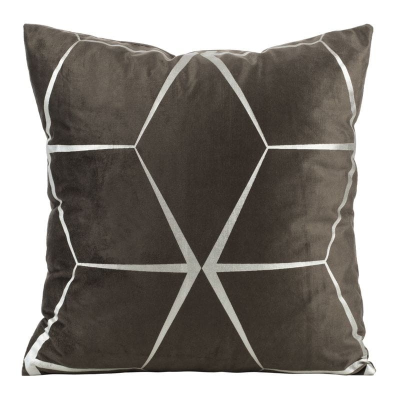 POSZEWKA WELUR VELVET GEOMETRYCZNA 45X45 BRĄZOWA