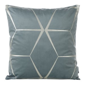 POSZEWKA WELUR VELVET GEOMETRYCZNA 45X45 SREBRNA