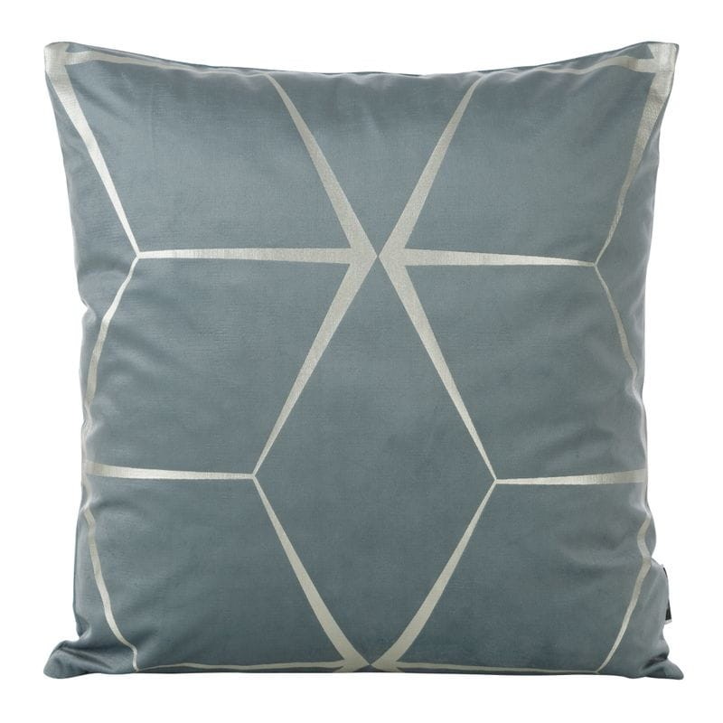 POSZEWKA WELUR VELVET GEOMETRYCZNA 45X45 SREBRNA