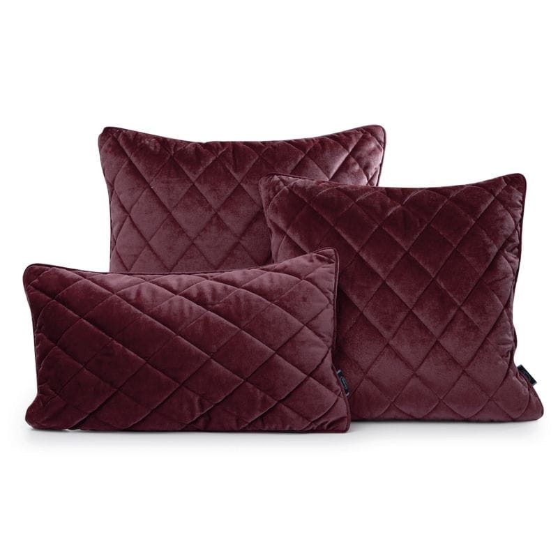 POSZEWKA PIKOWANA WELUR VELVET 45X45 CM BORDOWA