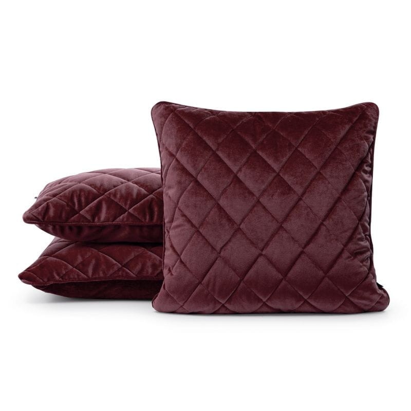 POSZEWKA PIKOWANA WELUR VELVET 45X45 CM BORDOWA