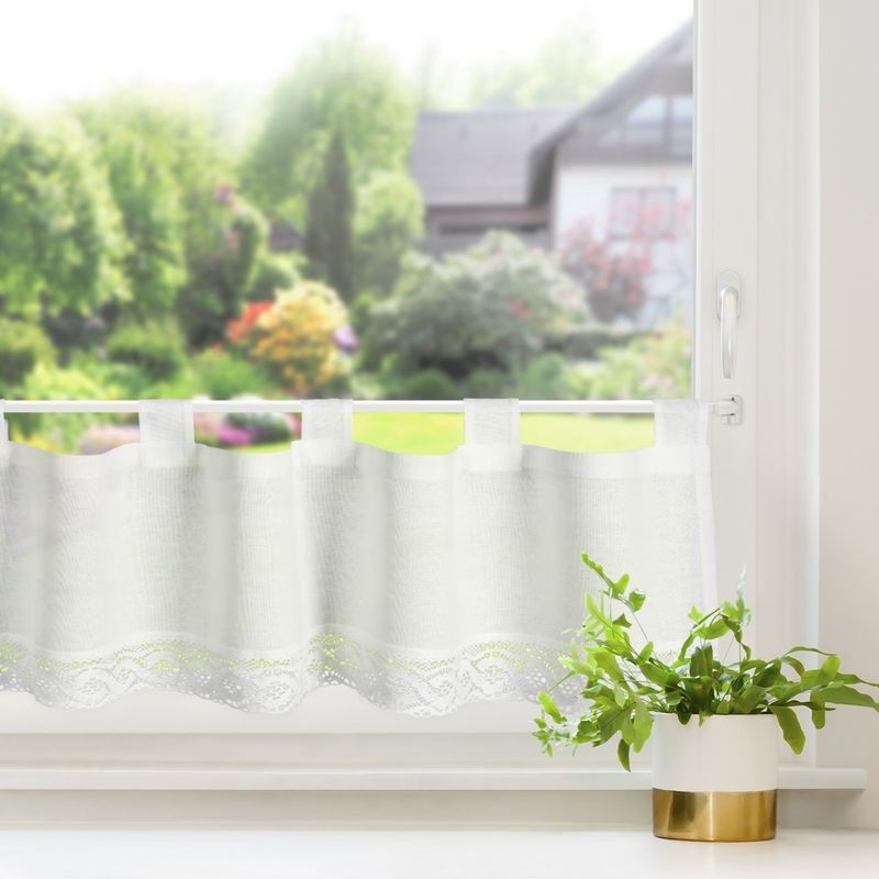 firana do kuchni zazdroska zazdrostka 150X30 CM Biała
