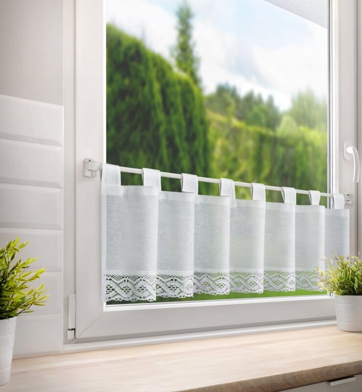 firana do kuchni zazdroska zazdrostka 150X30 CM Biała