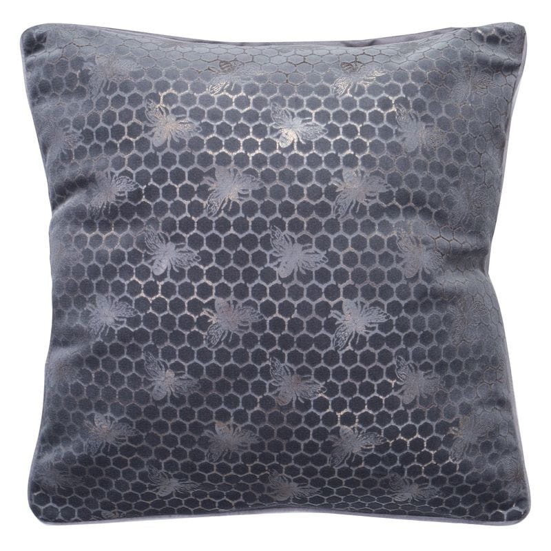 POSZEWKA WELUROWA VELVET Z NADRUKIEM 45X45 SREBRNA