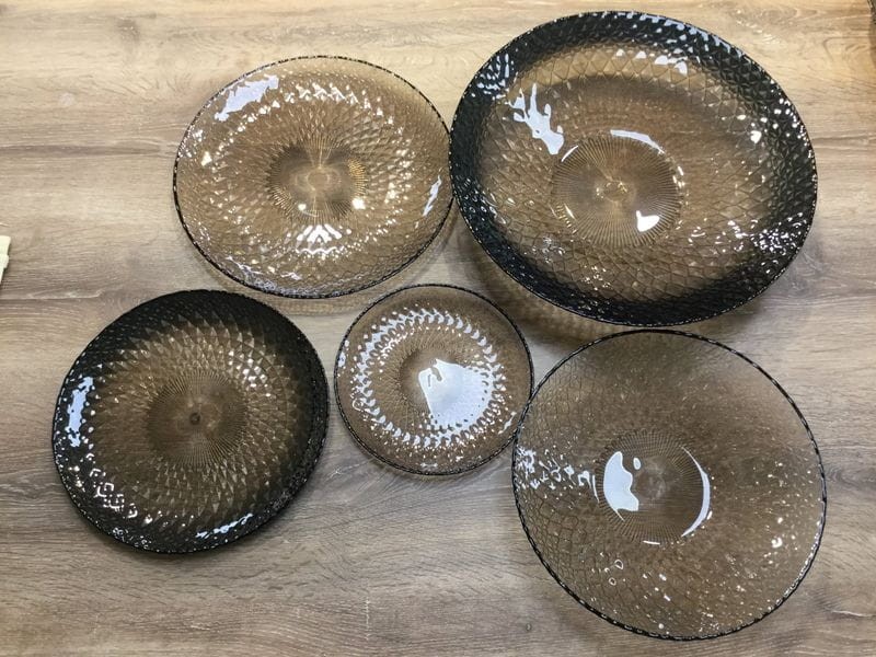 SZKLANA MISA DEKORACYJNA MISKA 21X10 CM CZARNA