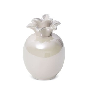 FIGURKA DEKORACYJNA OZDOBA ANANAS 9X14 CM PERŁOWA