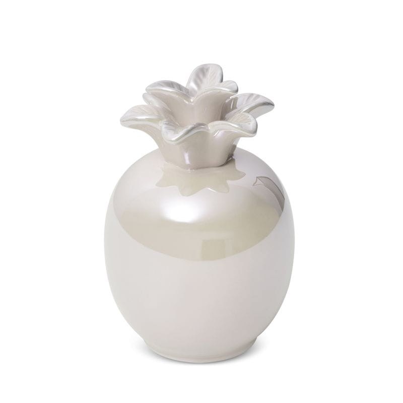 FIGURKA DEKORACYJNA OZDOBA ANANAS 9X14 CM PERŁOWA