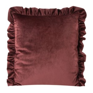 POSZEWKA Z FALBANKAMI WELUR VELVET 45X45 CZERWONA