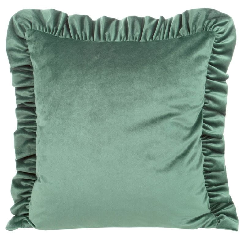 POSZEWKA Z FALBANKAMI WELUR VELVET 45X45CM MIĘTOWA