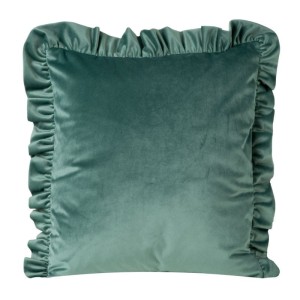 POSZEWKA Z FALBANKAMI WELUR VELVET 45X45CM MIĘTOWA