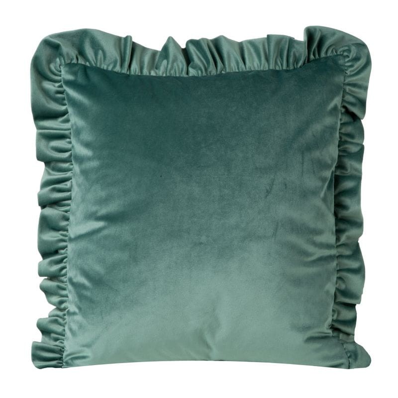 POSZEWKA Z FALBANKAMI WELUR VELVET 45X45CM MIĘTOWA