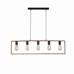 LAMPA WISZĄCA FRANKY 5 - CZARNY LEUCHTENDIREKT 15653-18