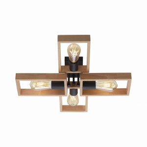 LAMPA SUFITOWA FRANKY 4 PUNKTOWA CZARNY LEUCHTENDIREKT 15656-18