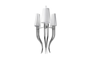 Lampa wisząca DIABLO 3 BIG chrome/ fabric (AD8074-3 BIG WHITE Azzardo) - żyrandol