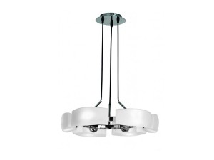 Lampa wisząca FIONA 8 chrom/ biel (MD1029-8 | AZ0154) Azzardo - żyrandol