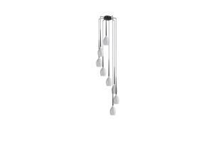 Lampa wisząca IZZA 8 biała (MD1288A-8WSHINYWHITE) - Azzardo - żyrandol