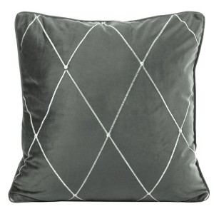 POSZEWKA WELUR VELVET ROMBY CARDIN 45X45 SZARA