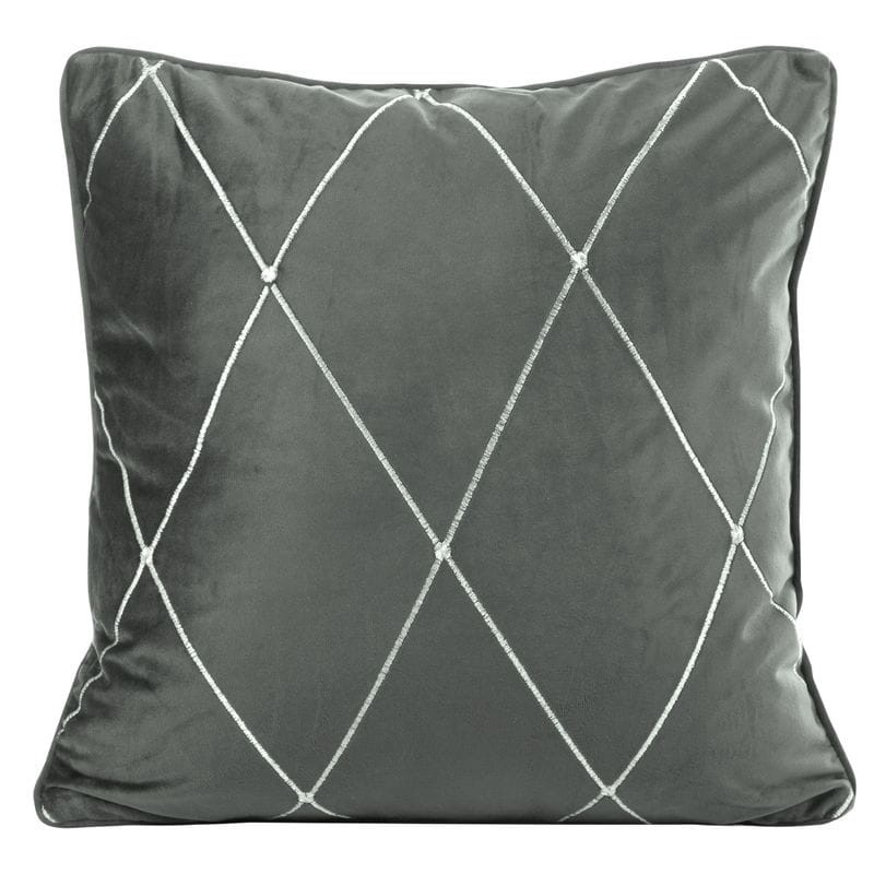 POSZEWKA WELUR VELVET ROMBY CARDIN 45X45 SZARA
