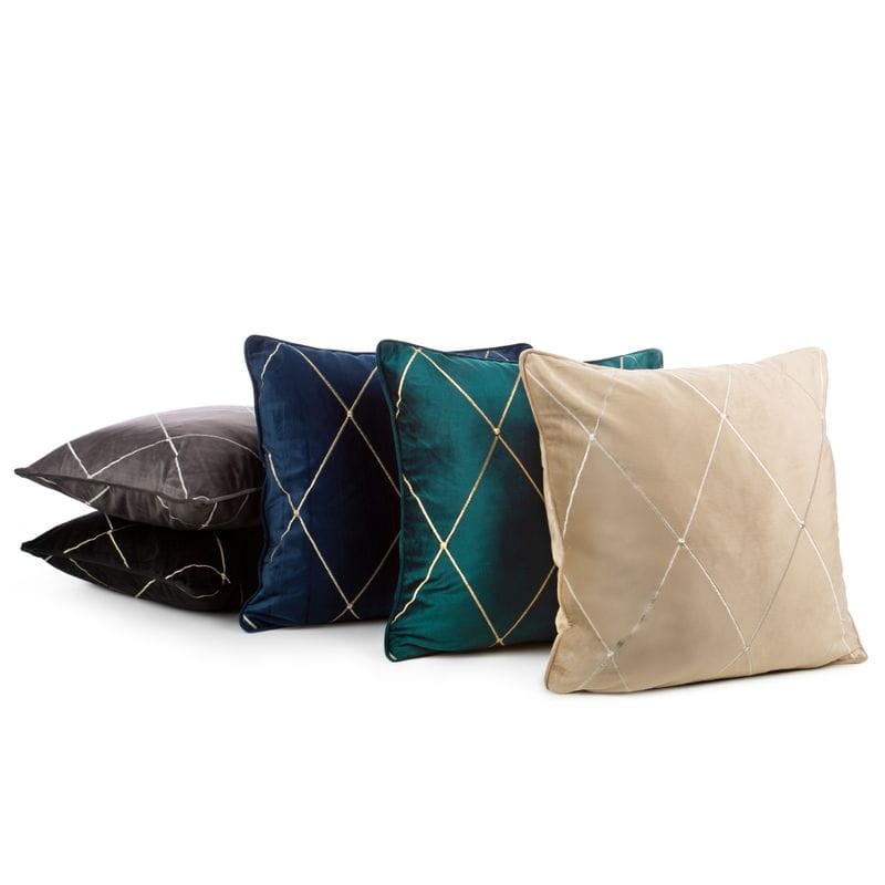 POSZEWKA WELUR VELVET ROMBY CARDIN 45X45 SZARA