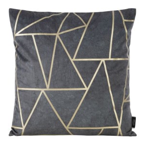 POSZEWKA WELUR VELVET GEOMETRYCZNA 45X45 SREBRNA