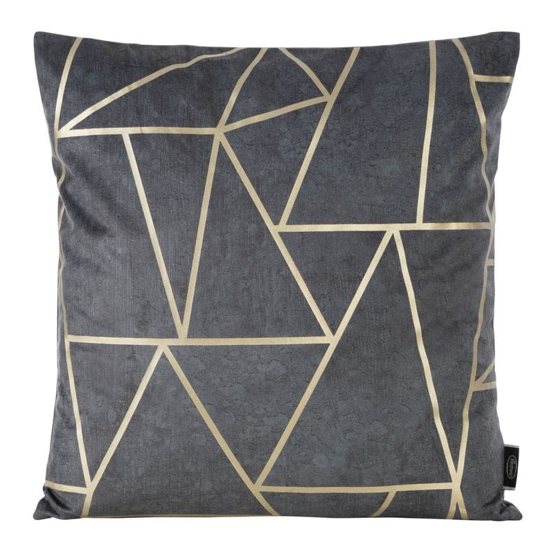 POSZEWKA WELUR VELVET GEOMETRYCZNA 45X45 SREBRNA