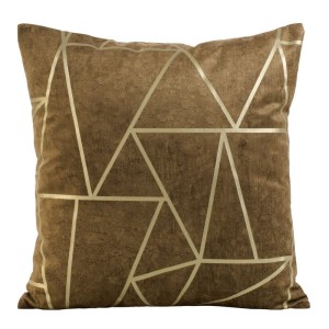 POSZEWKA WELUR VELVET LAMÓWKA 45X45 CM BRĄZOWA