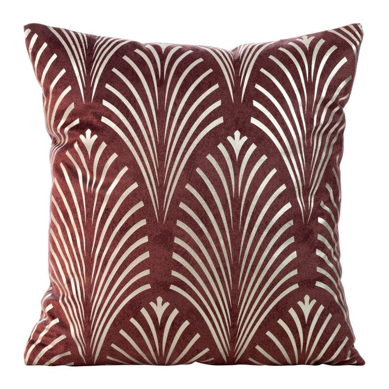 POSZEWKA WELUR VELVET NADRUK PIÓRA 45X45 CEGLANA