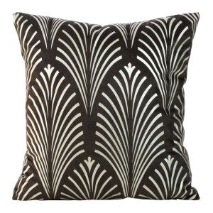 POSZEWKA WELUR VELVET NADRUK PIÓRA 45X45 CZARNA