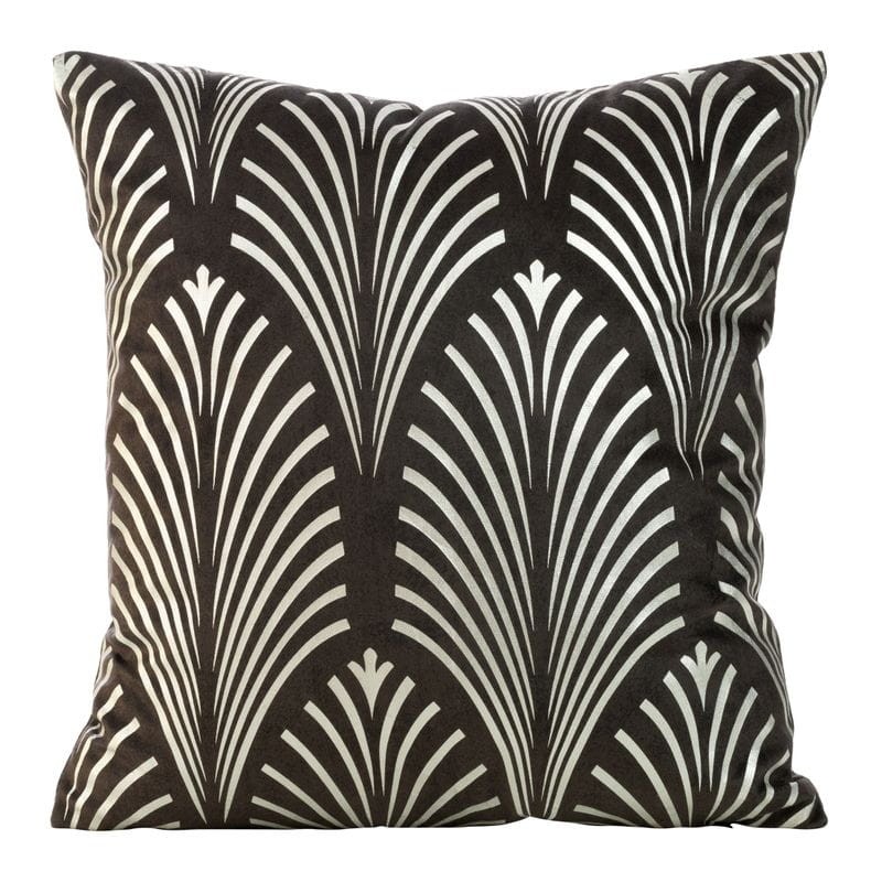 POSZEWKA WELUR VELVET NADRUK PIÓRA 45X45 CZARNA