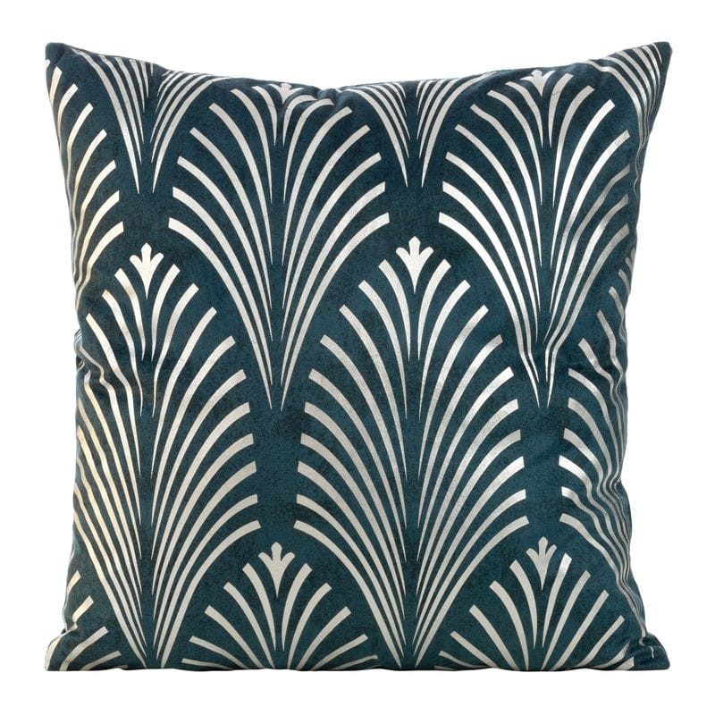 POSZEWKA WELUR VELVET NADRUK PIÓRA 45X45 GRANATOWA
