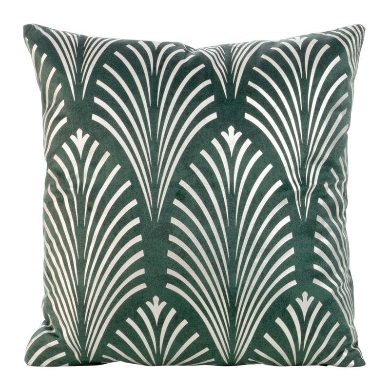 POSZEWKA WELUR VELVET NADRUK PIÓRA 45X45CM MIĘTOWA