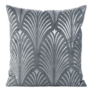 POSZEWKA WELUR VELVET PIÓRA 45X45 SREBRNA