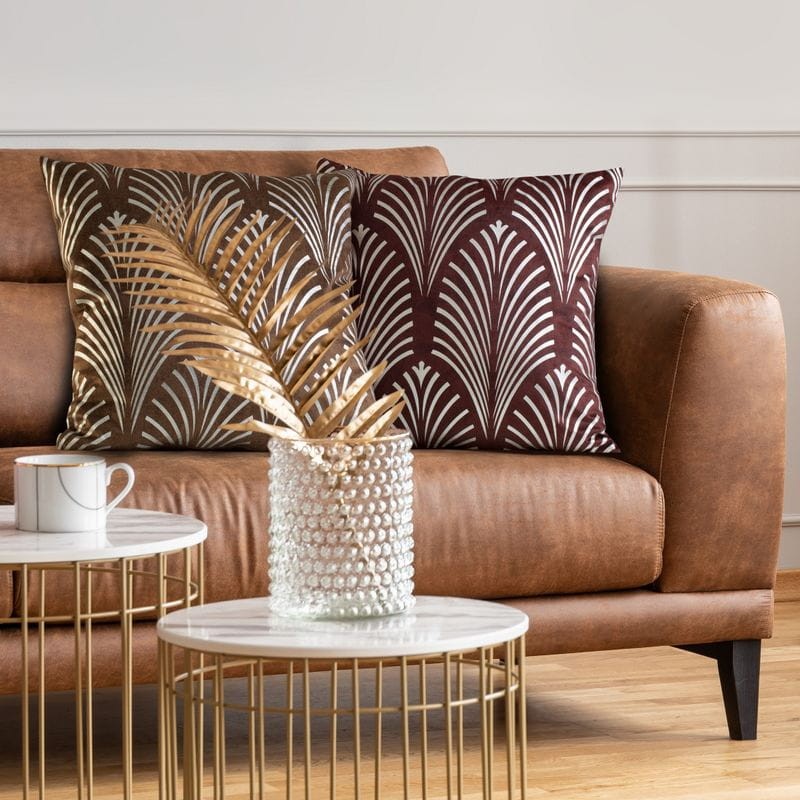 POSZEWKA WELUR VELVET PIÓRA 45X45 SREBRNA