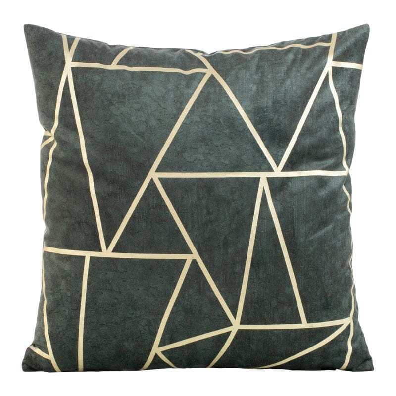 POSZEWKA WELUR VELVET TRÓJKĄTY 45X45 CIEMNOMIĘTOWA