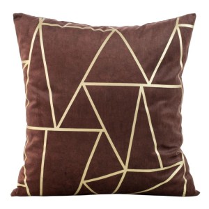 POSZEWKA WELUR VELVET TRÓJKĄTY 45X45 RUDA CEGLANA
