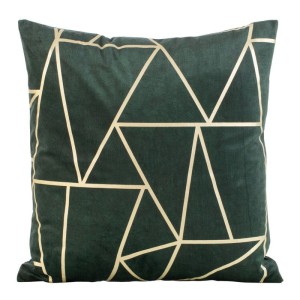 POSZEWKA WELUR VELVET TRÓJKĄTY 45X45 ZIELONA
