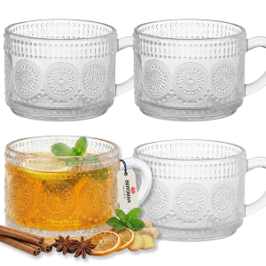 Zestaw filiżanek 450ml szklanki kubek do kawy Bergman 4 szt.